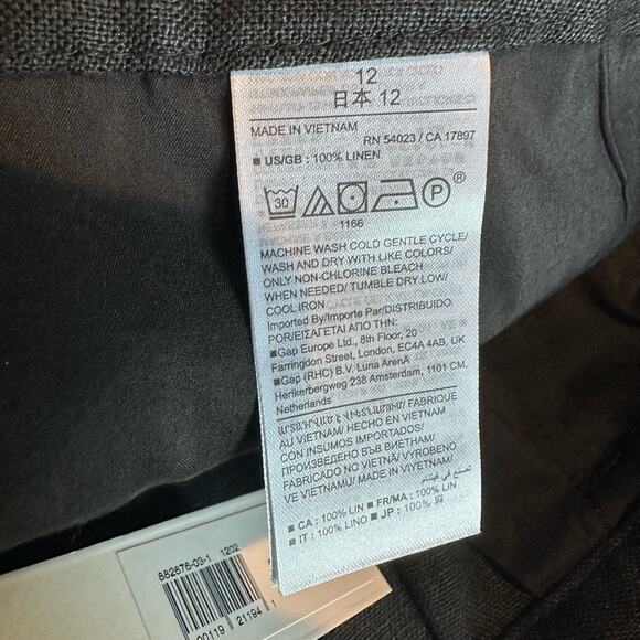 Banana Republic Lina Straight Linen Pant Black 12 882876 - Picture 7 of 11